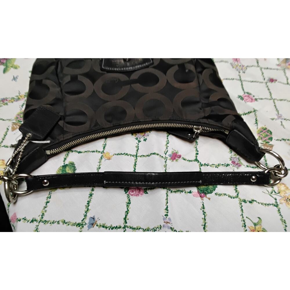 COACH Black Signiture C Purse Bag Silver Hardware No L1182-19331 - Picture 5 of 7